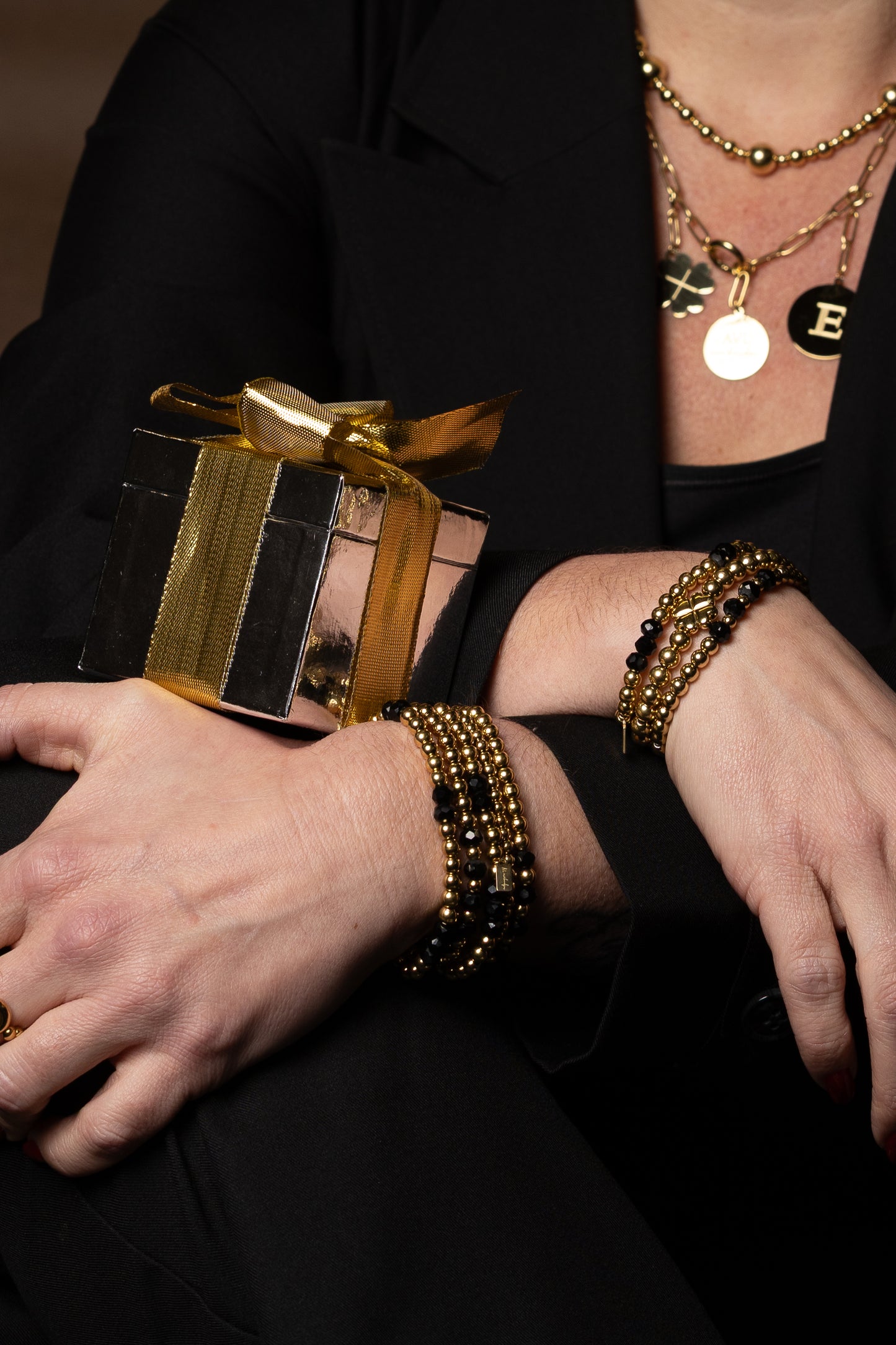 Gold or Silver with a touch of black
